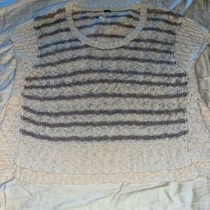 Free people multi color cap sleeve summer sweater size L